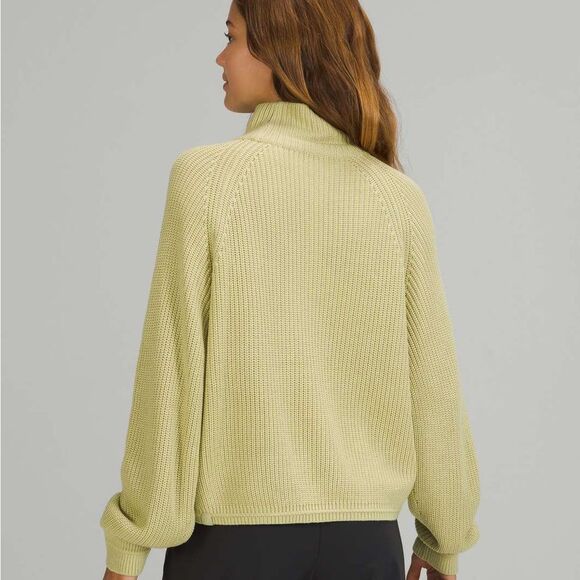 NWOT Lululemon Ribbed Turtleneck Sweater Dew Green Size M/L Cashmere/Cashlu - Picture 7 of 10